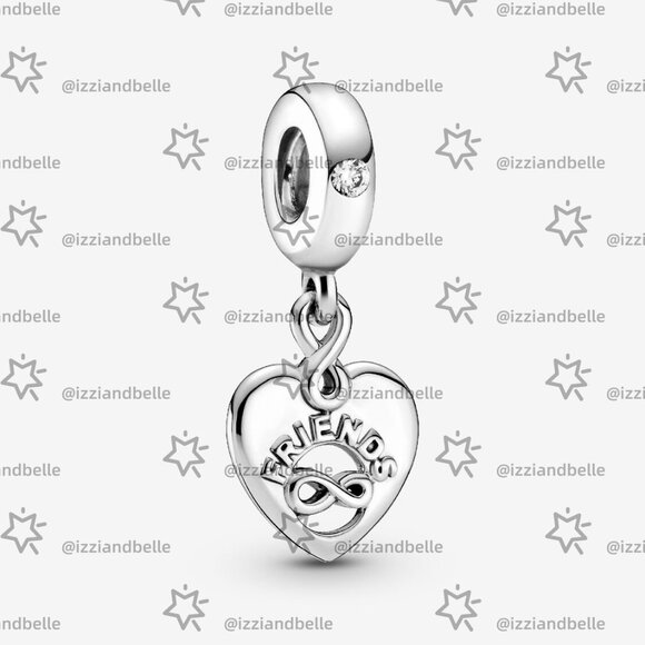 Pandora Friends Forever Heart Dangle Charm - Picture 1 of 6
